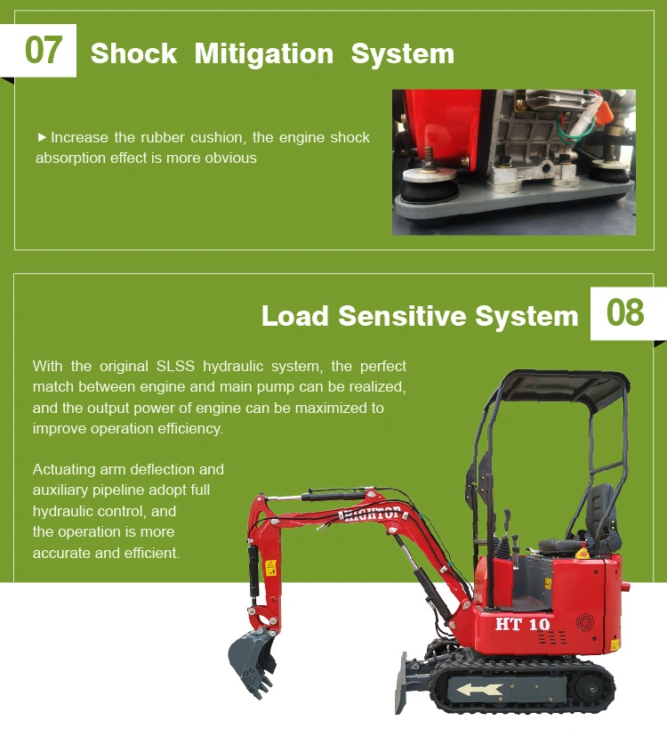 2020 New Rhinoceros Mini Excavator 1000kgs with All Model