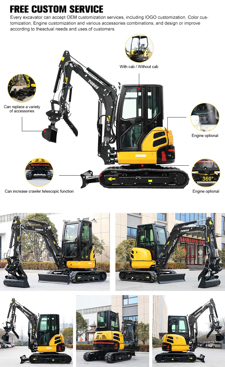 Agricultural Electric Starting Mini Excavator Good Stability Crawler Small Excavators Compact Digger Home Use Excavation Machine