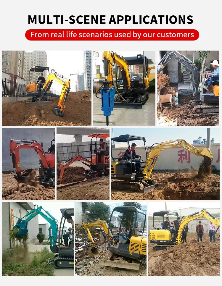 Chinese Factory Sells Small and Mini 1 Ton All-Round High-Quality Excavators Using Euro 5 EPA Diesel Engines