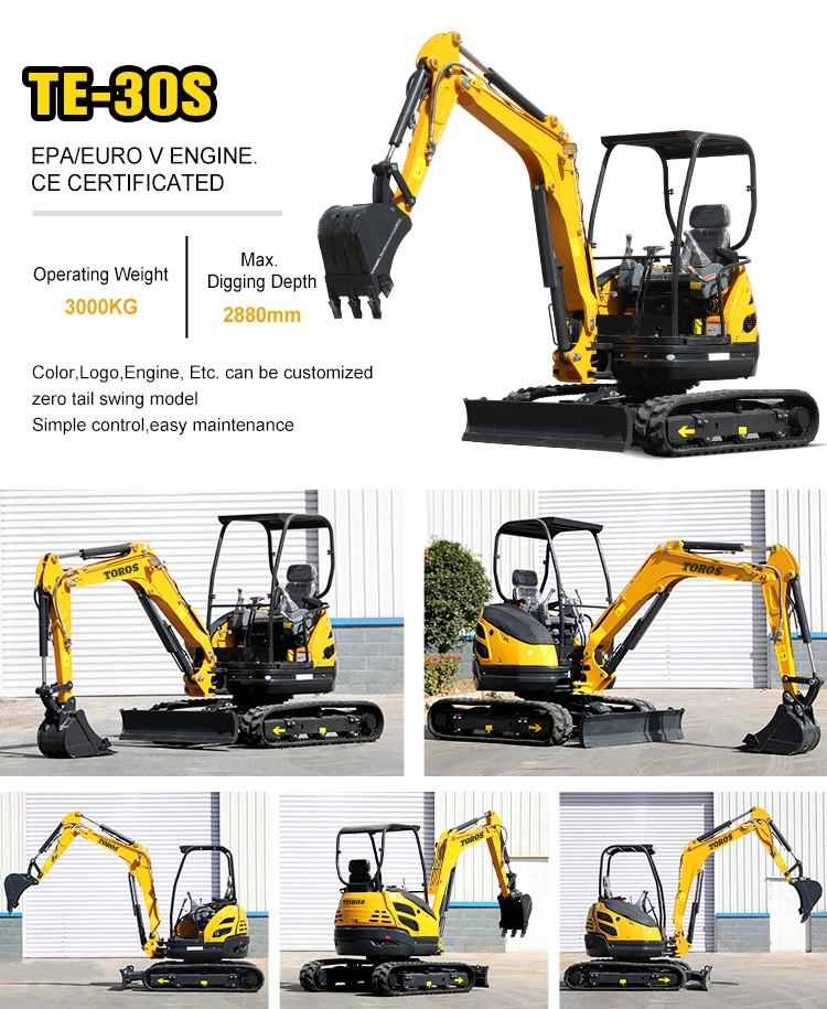 Agricultural Electric Starting Mini Excavator Good Stability Crawler Small Excavators Compact Digger Home Use Excavation Machine