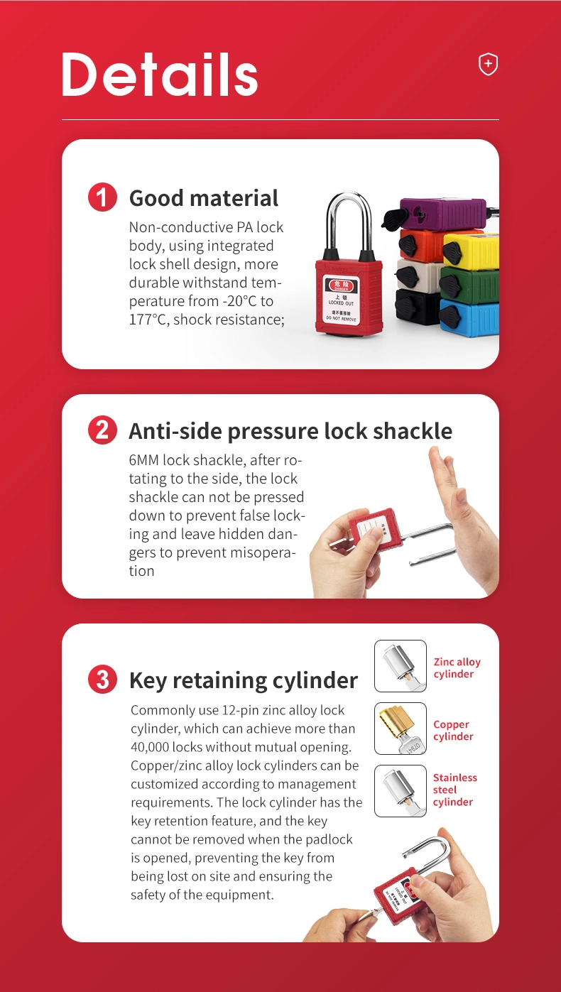 Non-Sparking Key Different Safety Lockout Padlocks