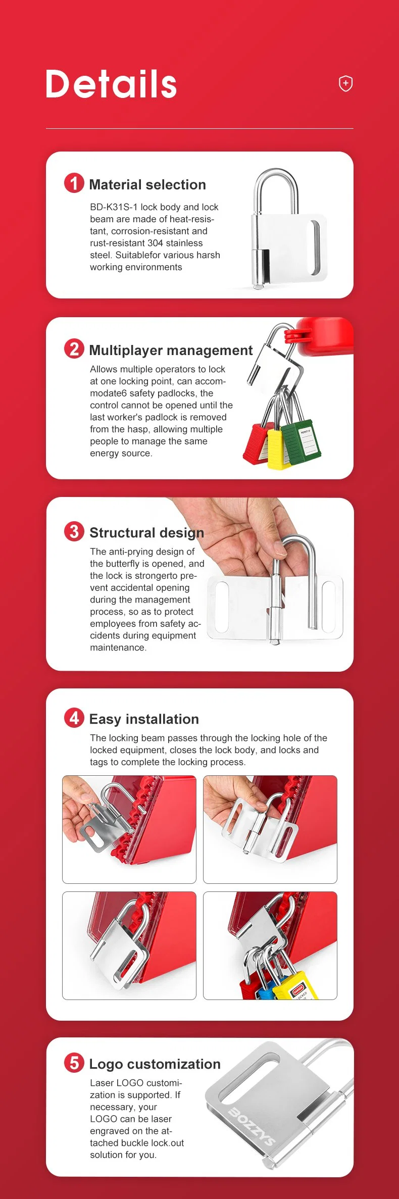 Interlocking Butterfly Tamper Safety Lockout Hasp