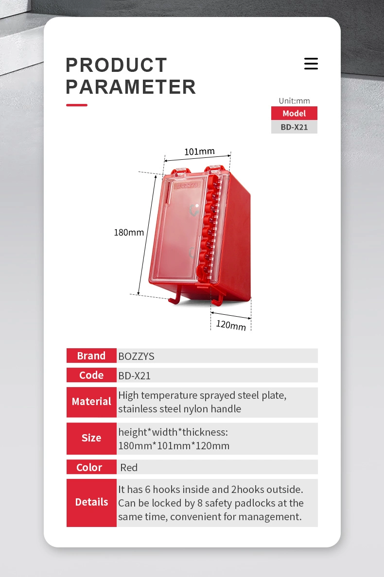 Bozzys Customized Color Small Hanging Steel Lockout Tagout Kits