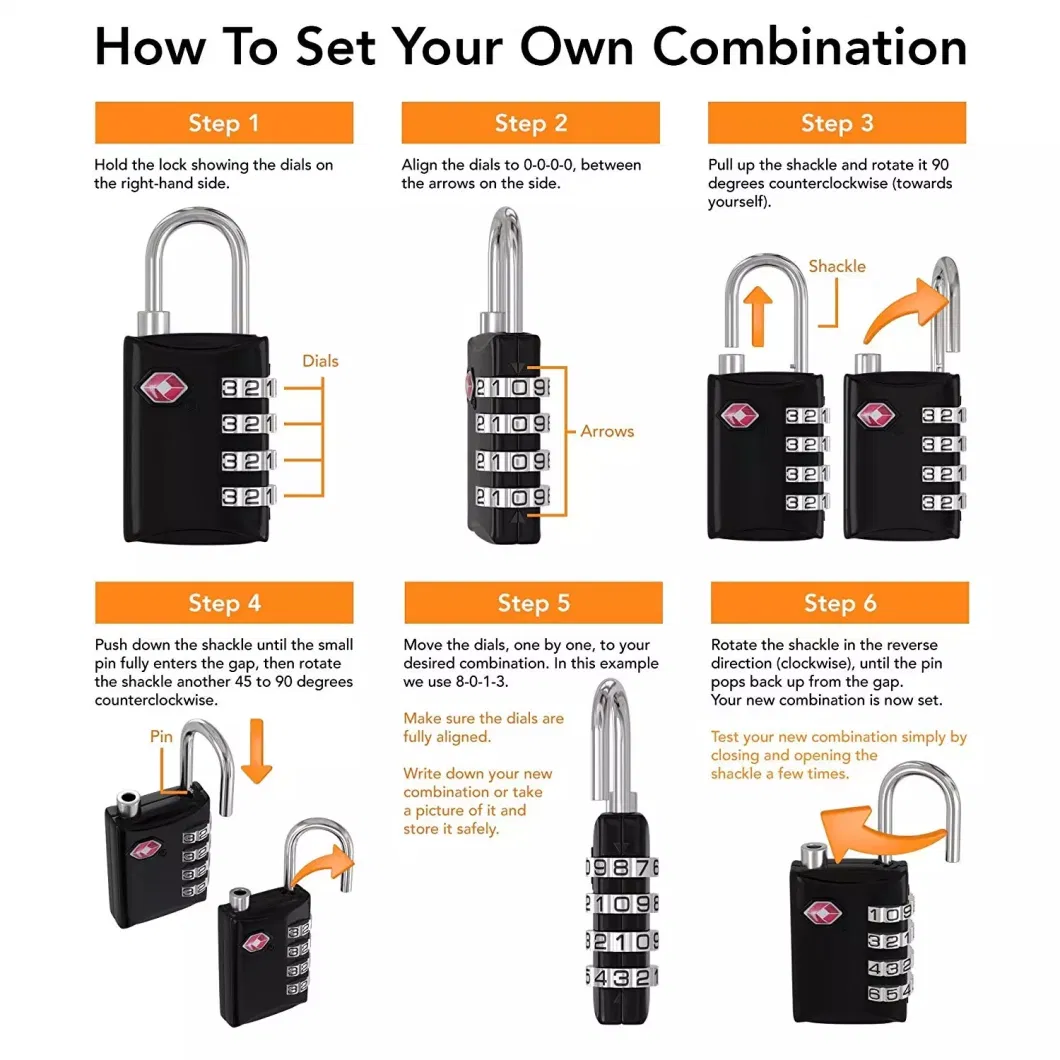 OEM Customized Combination Padlock Anti Theft Tsa Padlock