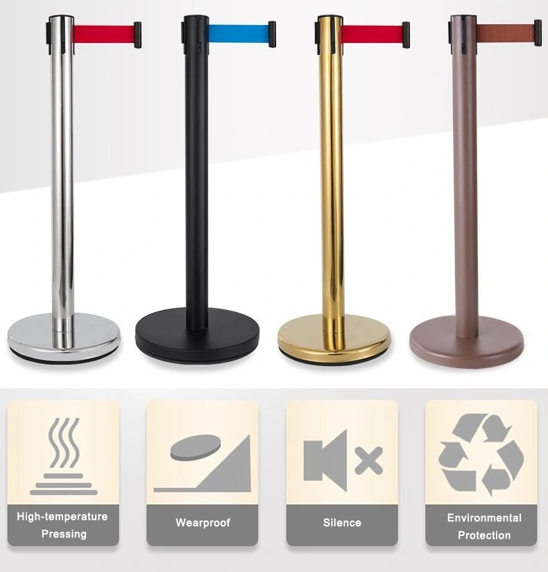 Retractable Belt Crowd Control Barrier Stanchion Stainless Steel Queue Stand for Bank Airport