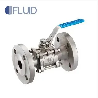 Hot Sale Sanitary Stainless Steel 3 Pieces Flange Ball Valve with Locking Handle