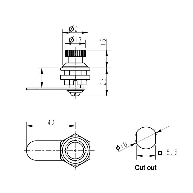 Electrical Industrial Chrome Plating Safety Cam Lock