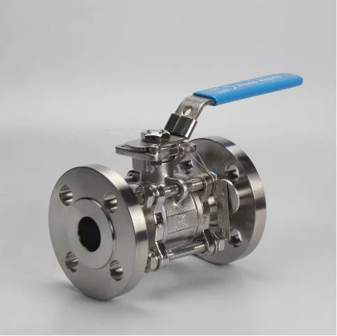 Hot Sale Sanitary Stainless Steel 3 Pieces Flange Ball Valve with Locking Handle