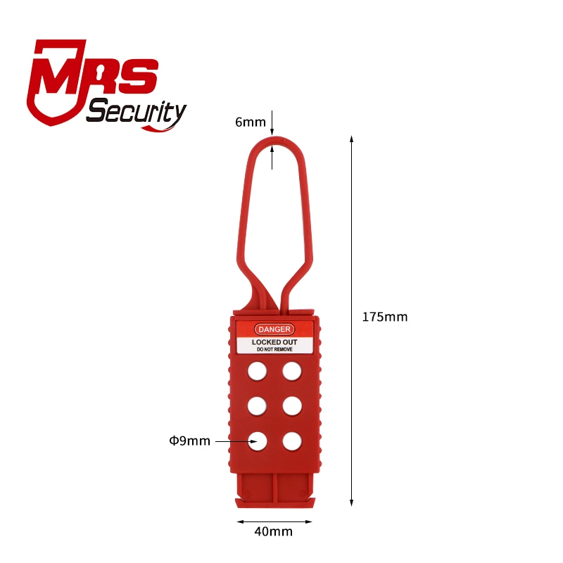 Plastic Material Red Multi-Person Management 6 Holes Padlock Lockout Hasp