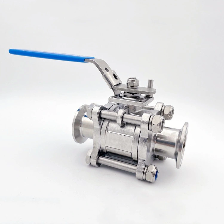 Vacuum Clamped DN10-DN100 1/2&prime;&prime;-4&prime;&prime; Manual Sanitary 3 Way SS304 Ball Valve