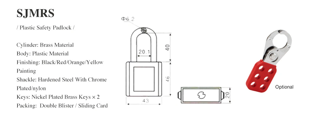 Keyed Alike Safety Padlocks with Nylon Body for Industrial Lockout