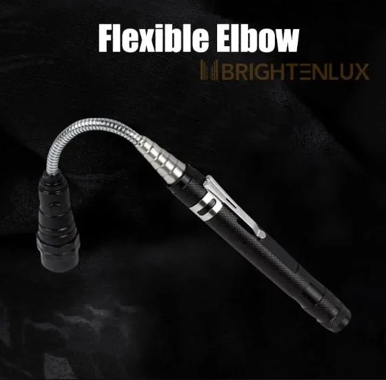 Pick up Tool 3 LED Flexible Inspection Telescopic Aluminum Flashlight with Magnet