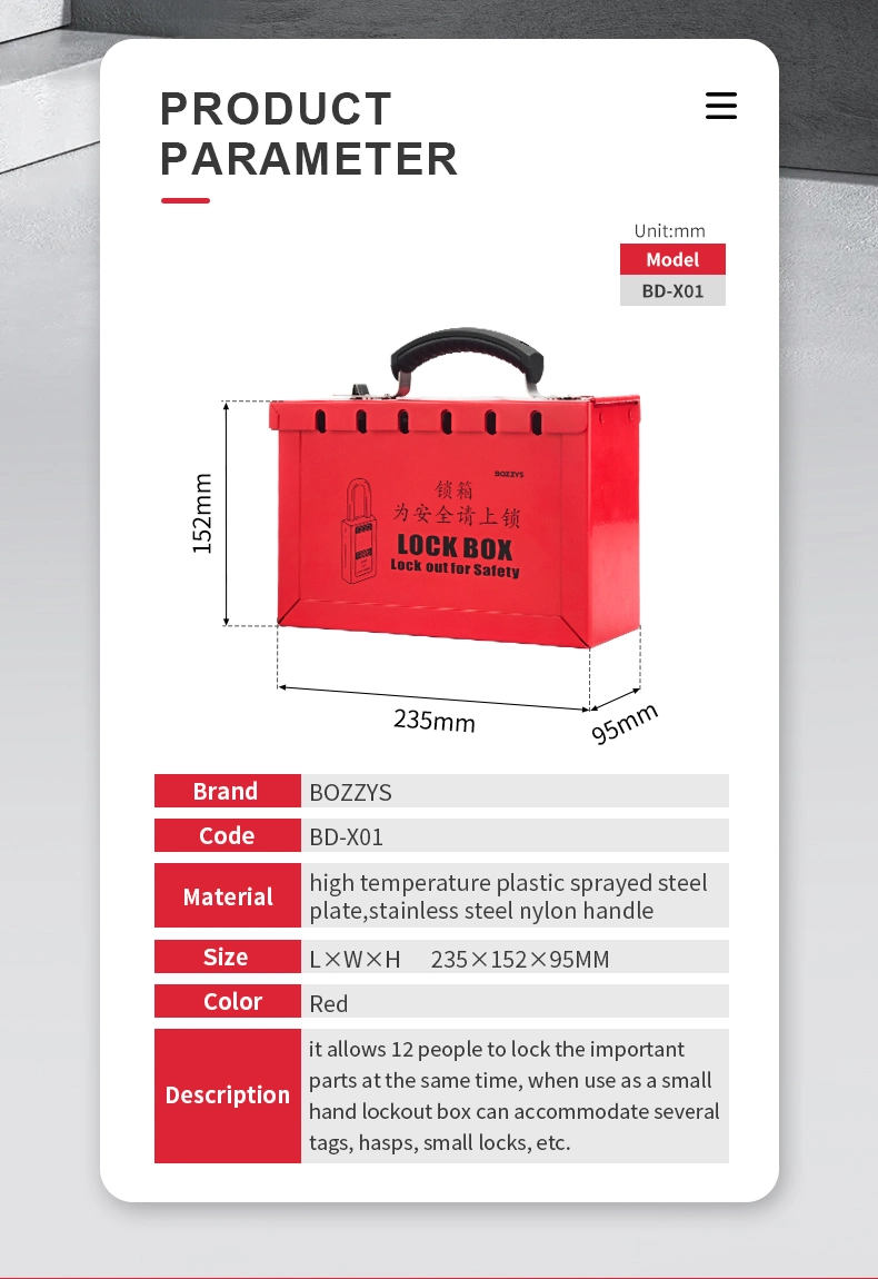 Portable Metal Group Safety Lockout Kit Lockout Box