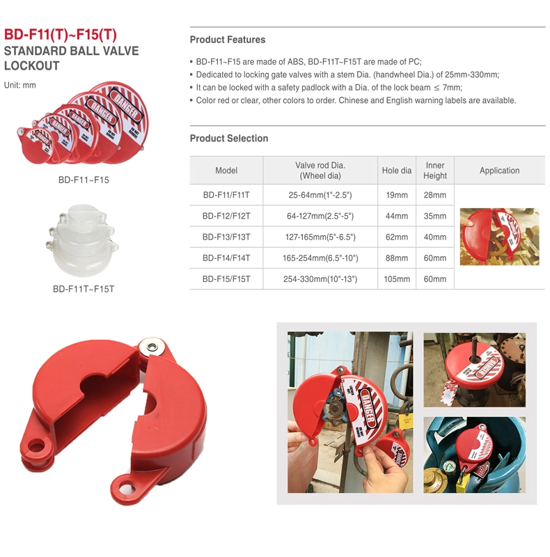 Engineering Plastic Nylon ABS Gate Valve Lockout (BD-F11)