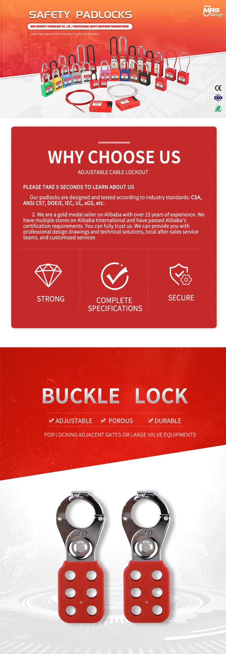 25mm Industry Steel Lockout Hasp with Hook Security Lockout Tagout Manufacturer