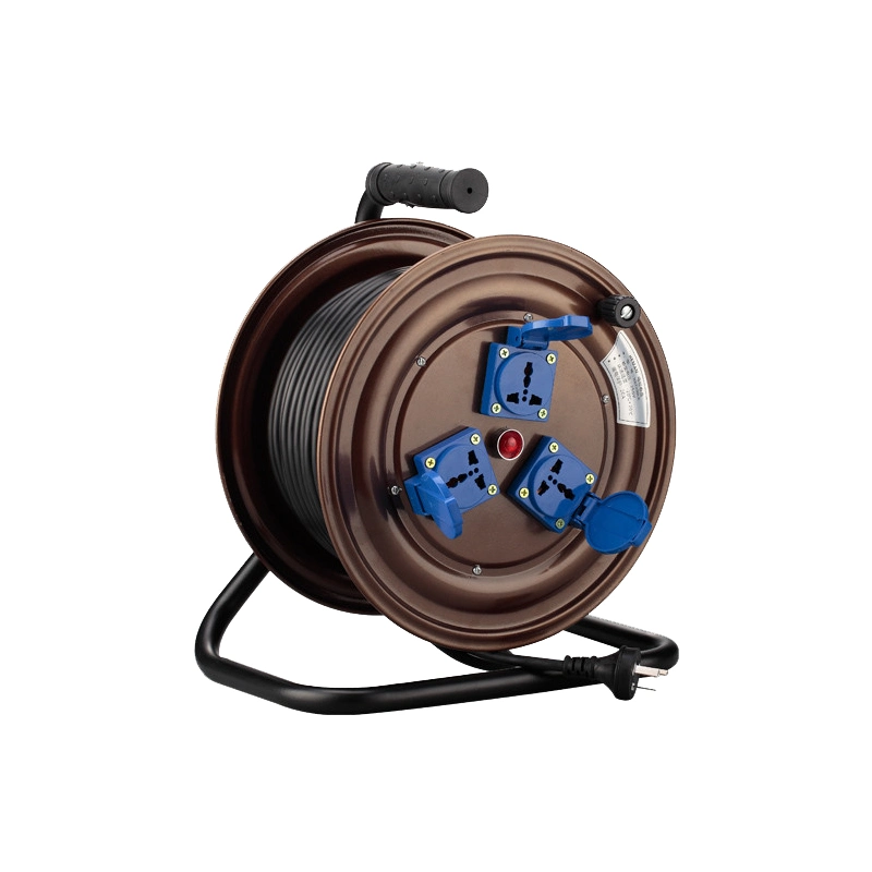 Ease of Use Cable Reel 25m Meters Germany/Russia/European Type Power Cable Reel IP44 with Safety Cover Indoor Outdoor Use