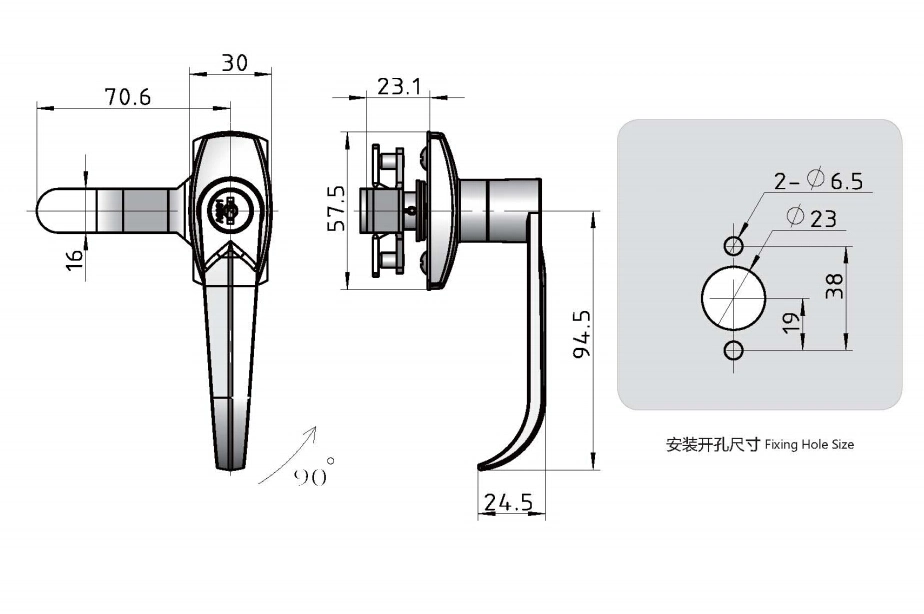 Zinc Alloy Hasp and Staple Lock with Handle