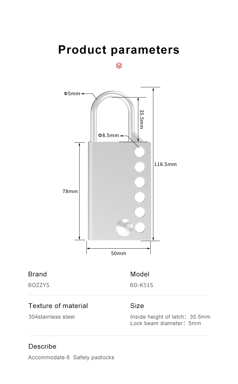 Strong and Durable 304 Stainless Steel Lockout Hasp