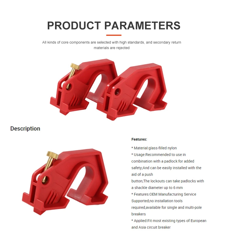 Industrial Electrical Circuit Breaker Lockout ABS Safe Lock Lockout Tagout Device