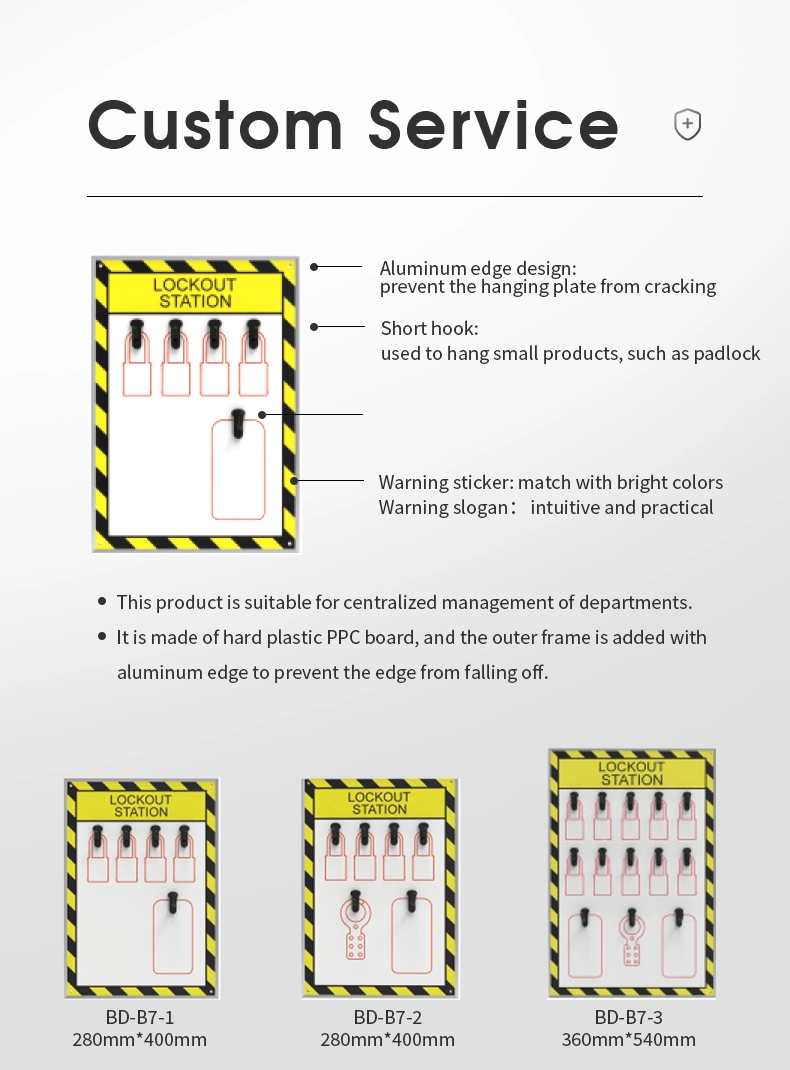 Bozzys 1220*800mm Industrial Safety Open Fixed-Point Lockout/Tagout Shadowboard with Warning Stickers