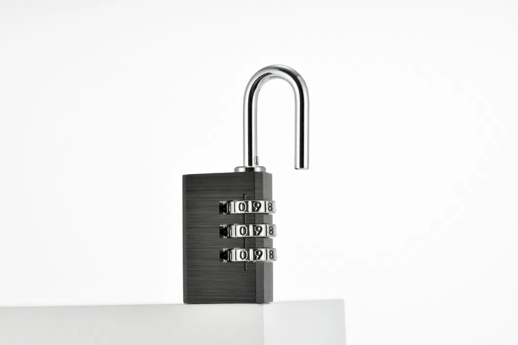 Black Aluminium Alloy Combination Padlock 3 Digit Code Lock Safety Padlock