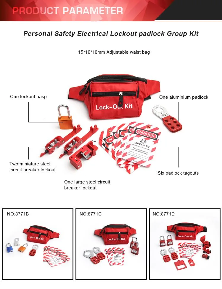 Adjustabletag in Lock out Waist Strap Lock out Bag SA Tagout Electrical Lockout Kit