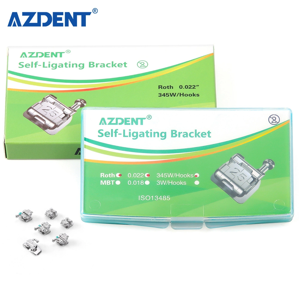 Azdent Dental Split Self-Locking Bracket (6p) Mini Roth 022 with 345hooks Brackets