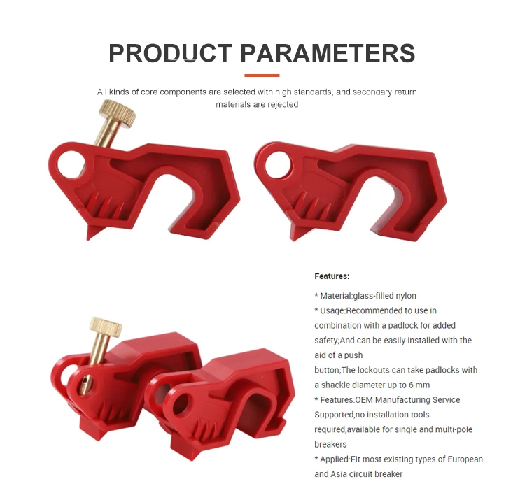 Insulation Miniature Circuit Breaker Lockout Tagout ABS Material Customized Safety Lock