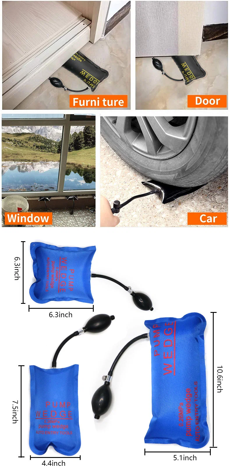 Car Professional Bag Locksmith Open Tools Car Auto Air Pump Wedge