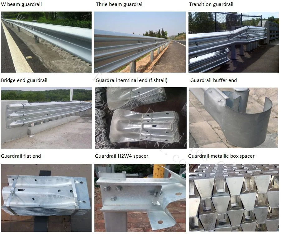 Aashto-M180 Standarded Galvanized Stainless Steel W Beam Highway Crash Barrier