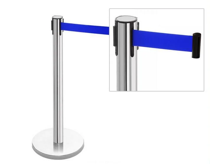 Retractable Belt Crowd Control Barrier Stanchion Stainless Steel Queue Stand for Bank Airport