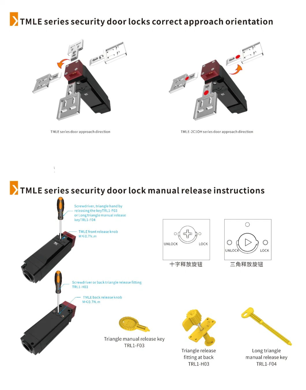 Industrial safety locks with manual release function Electromagnetic/ Machineical door lock