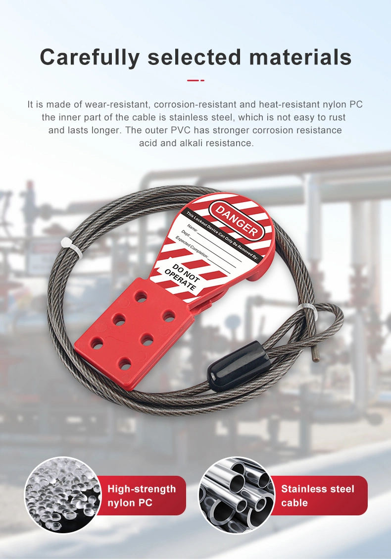 Industrial Safety Cable Lock out Device Used with Padlock