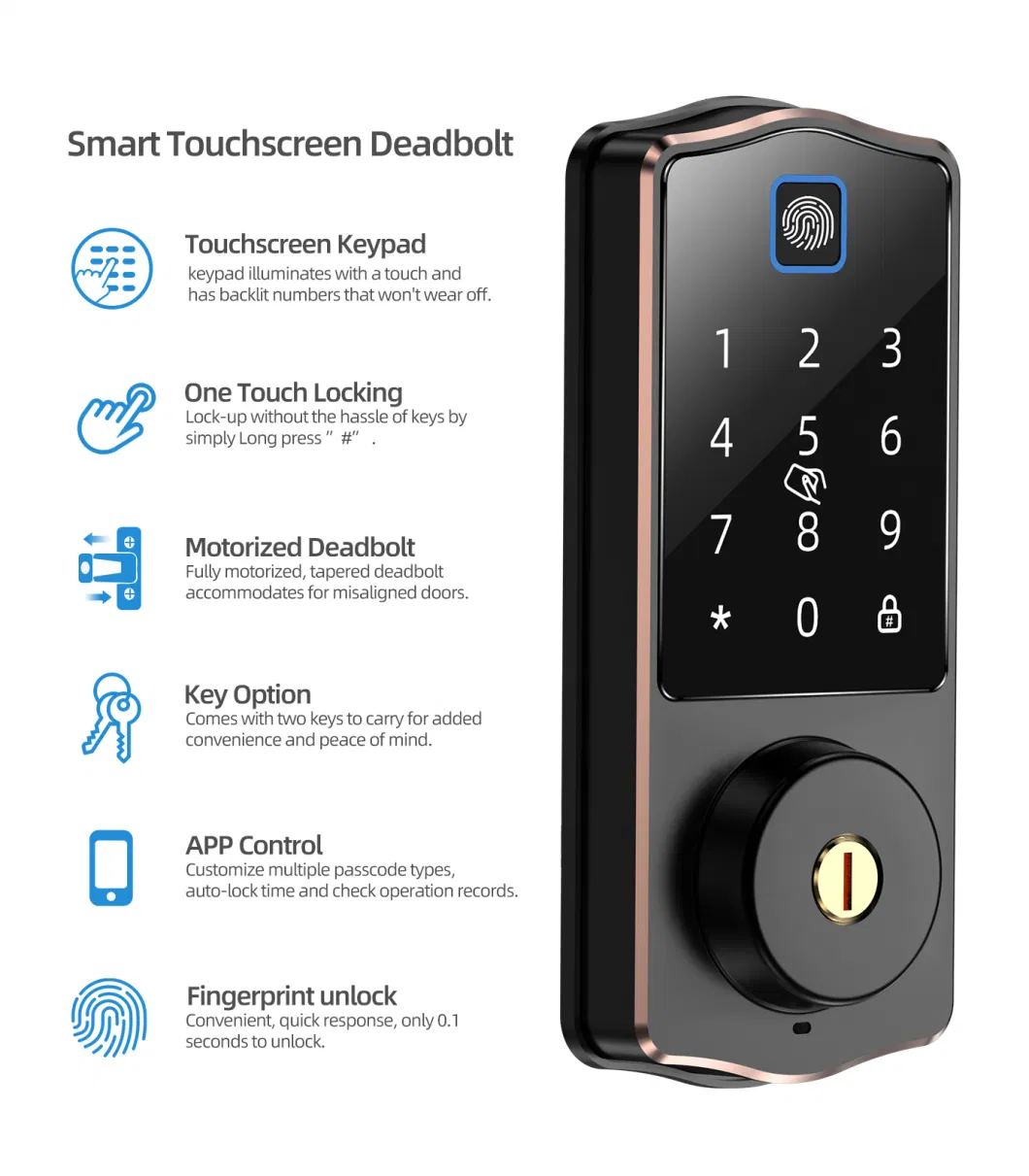 Good Quality Home Smart Deadbolt Electronic Digital Fingerprint Lock