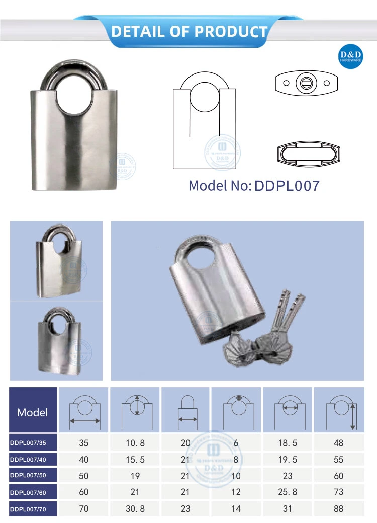 Stainless Steel Accessories Shackle Padlock for Suitcase Luggage Locker Cabinet Safety