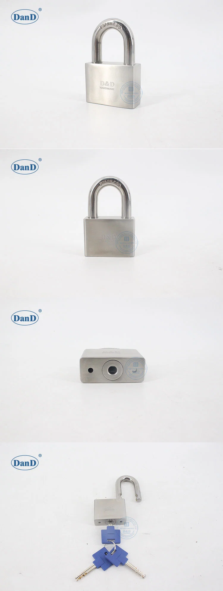 Brass Padlock Heavy Duty Stainless Steel Double Locking Security Padlock