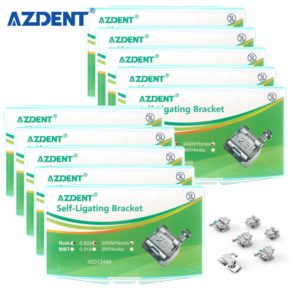 Azdent Dental Split Self-Locking Bracket (6p) Mini Roth 022 with 345hooks Brackets