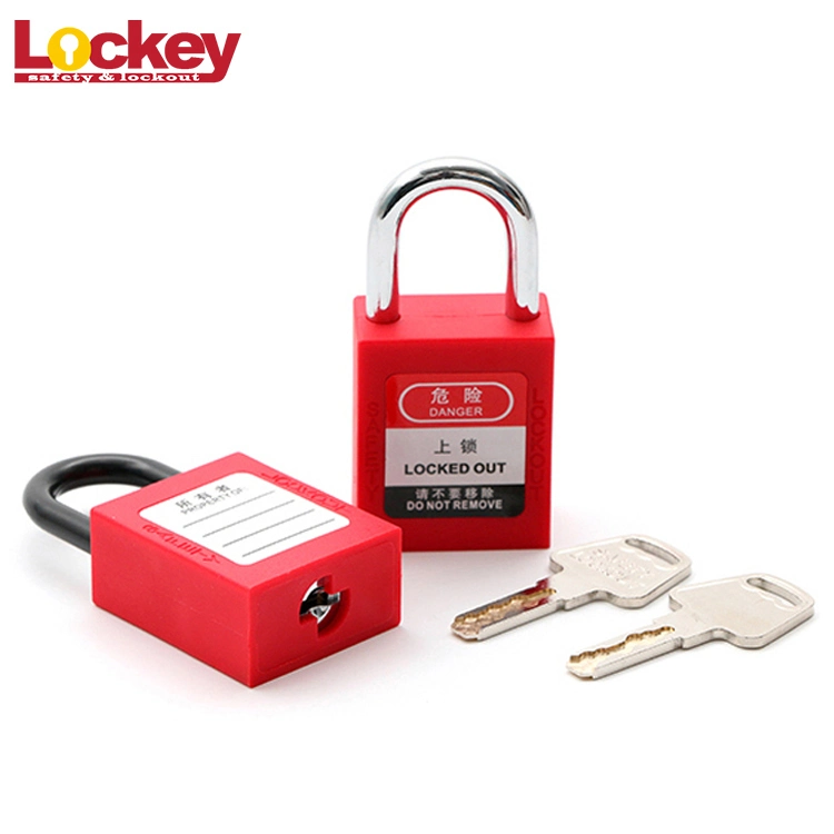 Lockey Loto Insulation OEM&ODM Nylon Shackle Pad Lock with Colorful Bodies