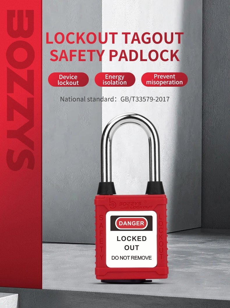 OEM Manufacturer Nylon Dust-Proof Safety Padlock with Hardened Steel Shackle and Key Retaining Function