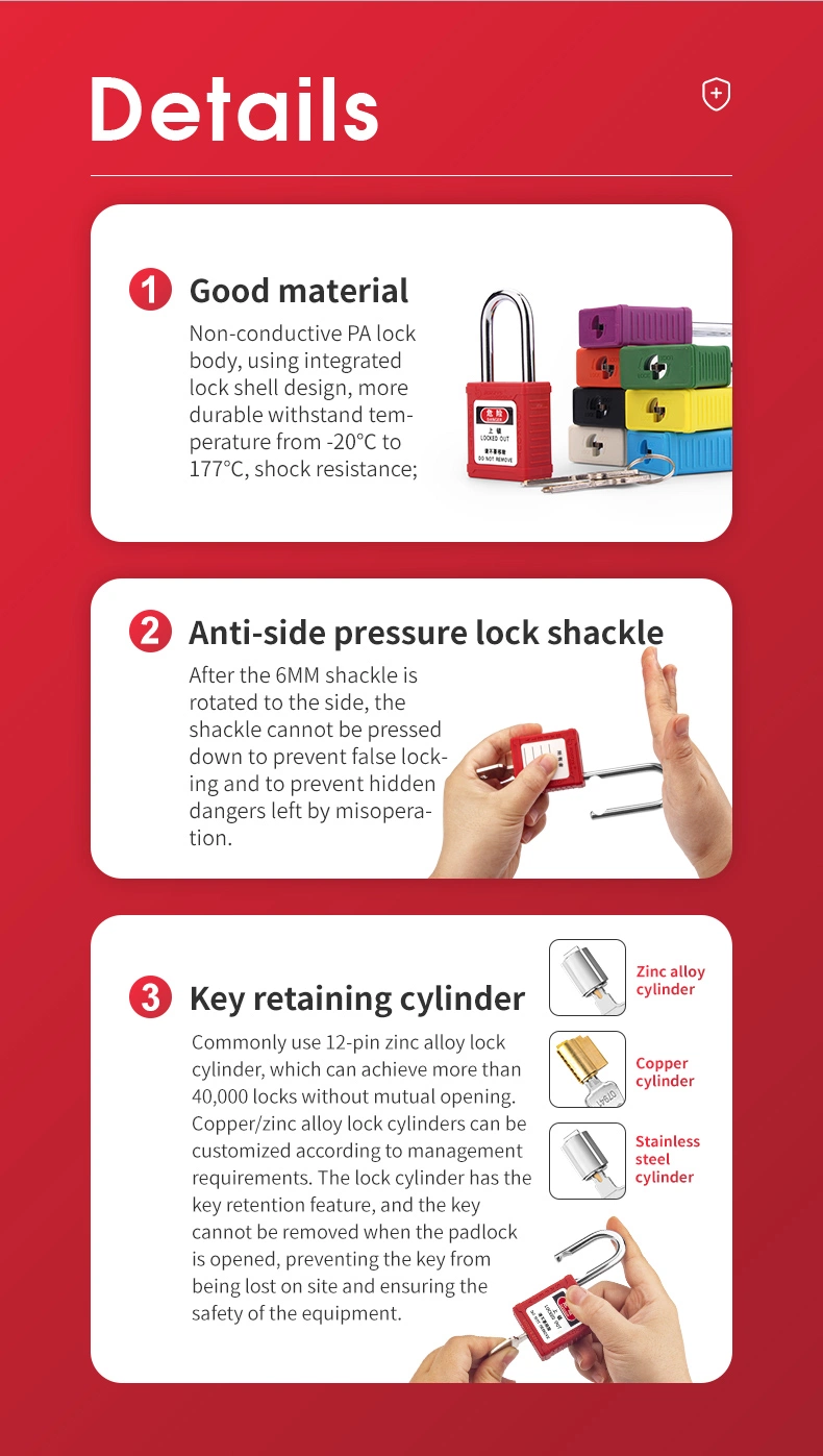 Bd-G01 PA Body Steel Shackle Safety Padlock