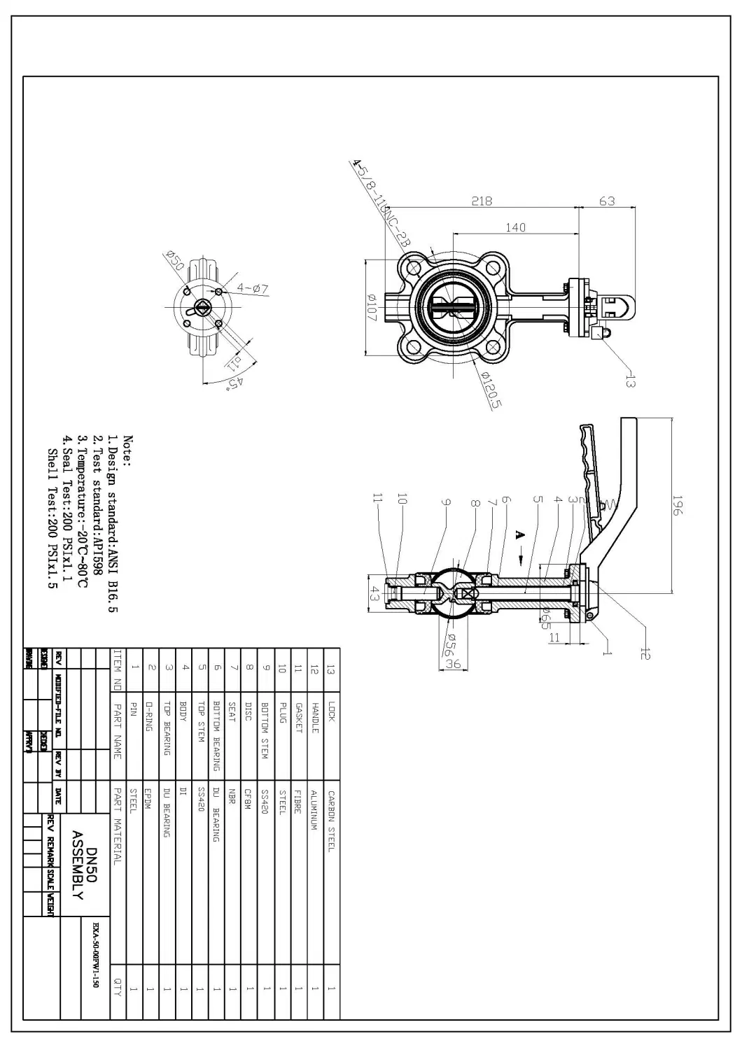 Handle Operated Chinese High Quality Butterfly Valve with Lock