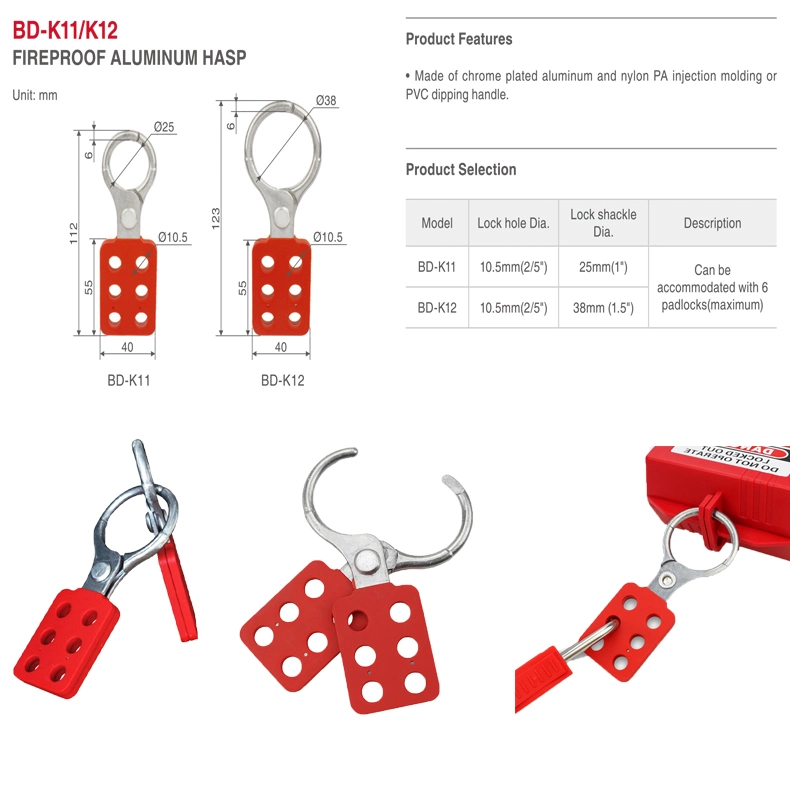 Bozzys Safety 25mm Lock Shackle Industrial Fireproof Aluminum Hasp