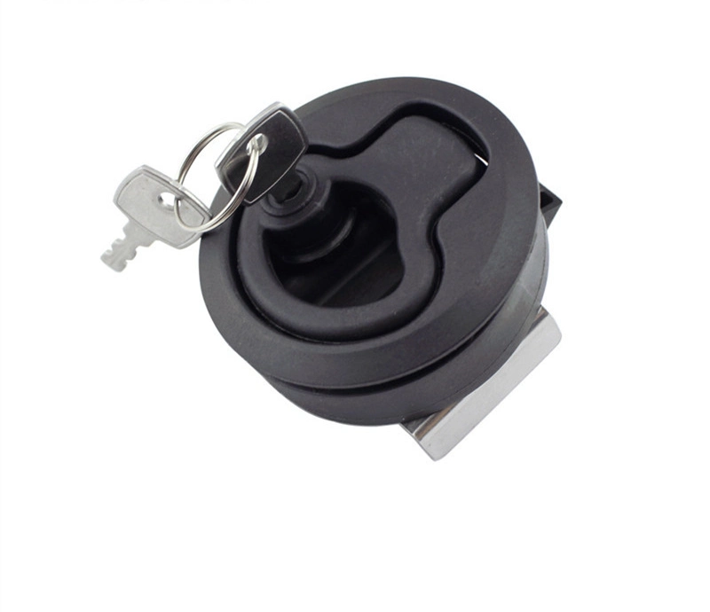 Marine Key Slam Latch Plastic Black Cupboard Parts Heavy Duty Boat Marine Latch Lock Circular Floor Lock