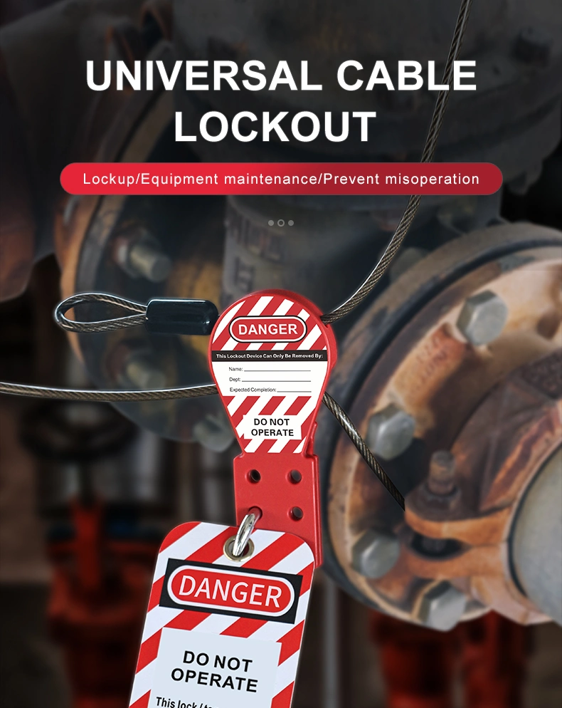 Industrial Safety Cable Lock out Device Used with Padlock