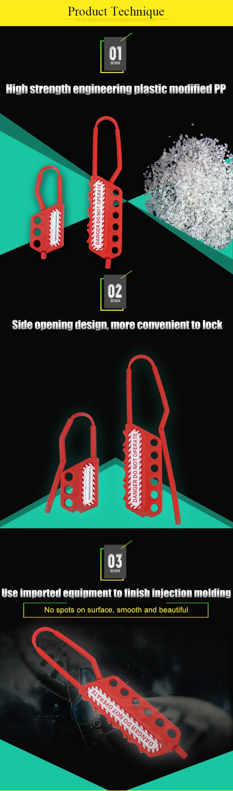 Bozzys Industrial Insulation 6 Holes Safety Lockout Hasp