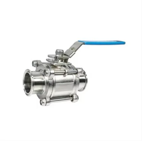 Vacuum Clamped DN10-DN100 1/2&prime;&prime;-4&prime;&prime; Manual Sanitary 3 Way SS304 Ball Valve