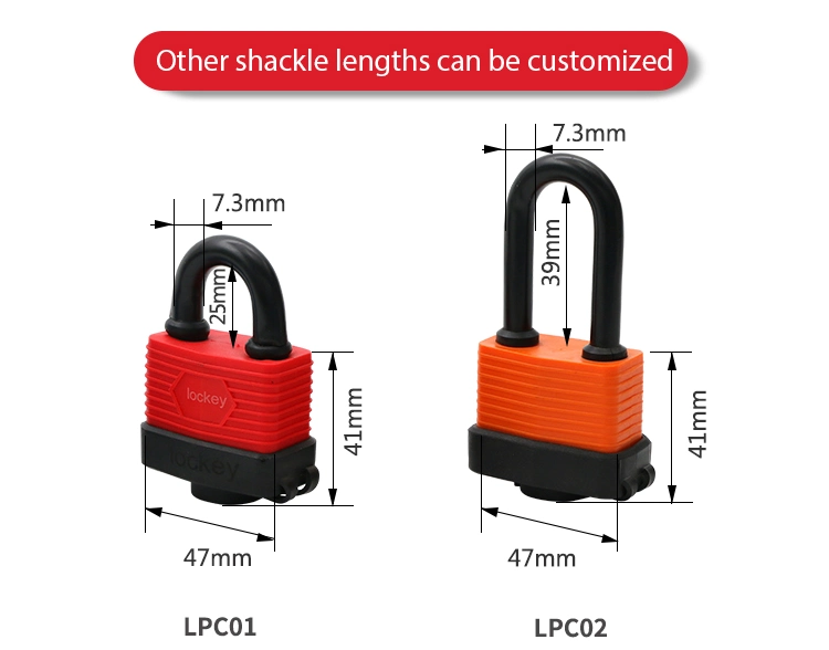 Keyed Alike Non Conductive Waterproof Laminated 47mm Shackle Padlock