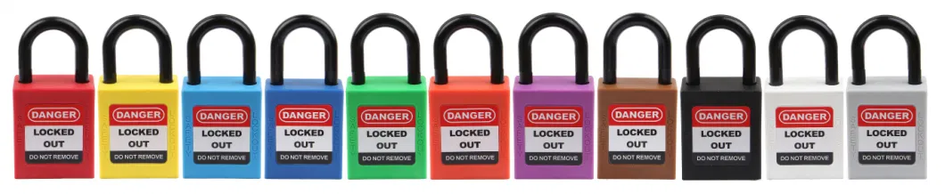 Customized 25mm Nylon Plastic Insulation Shackle Industrial Lockout Safety Padlock