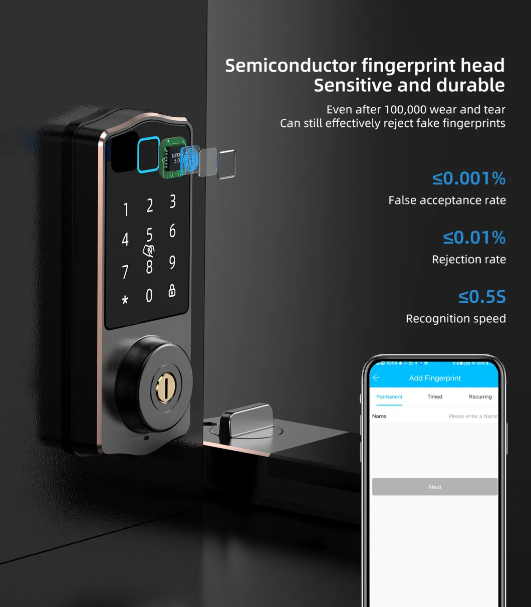 Good Quality Home Smart Deadbolt Electronic Digital Fingerprint Lock