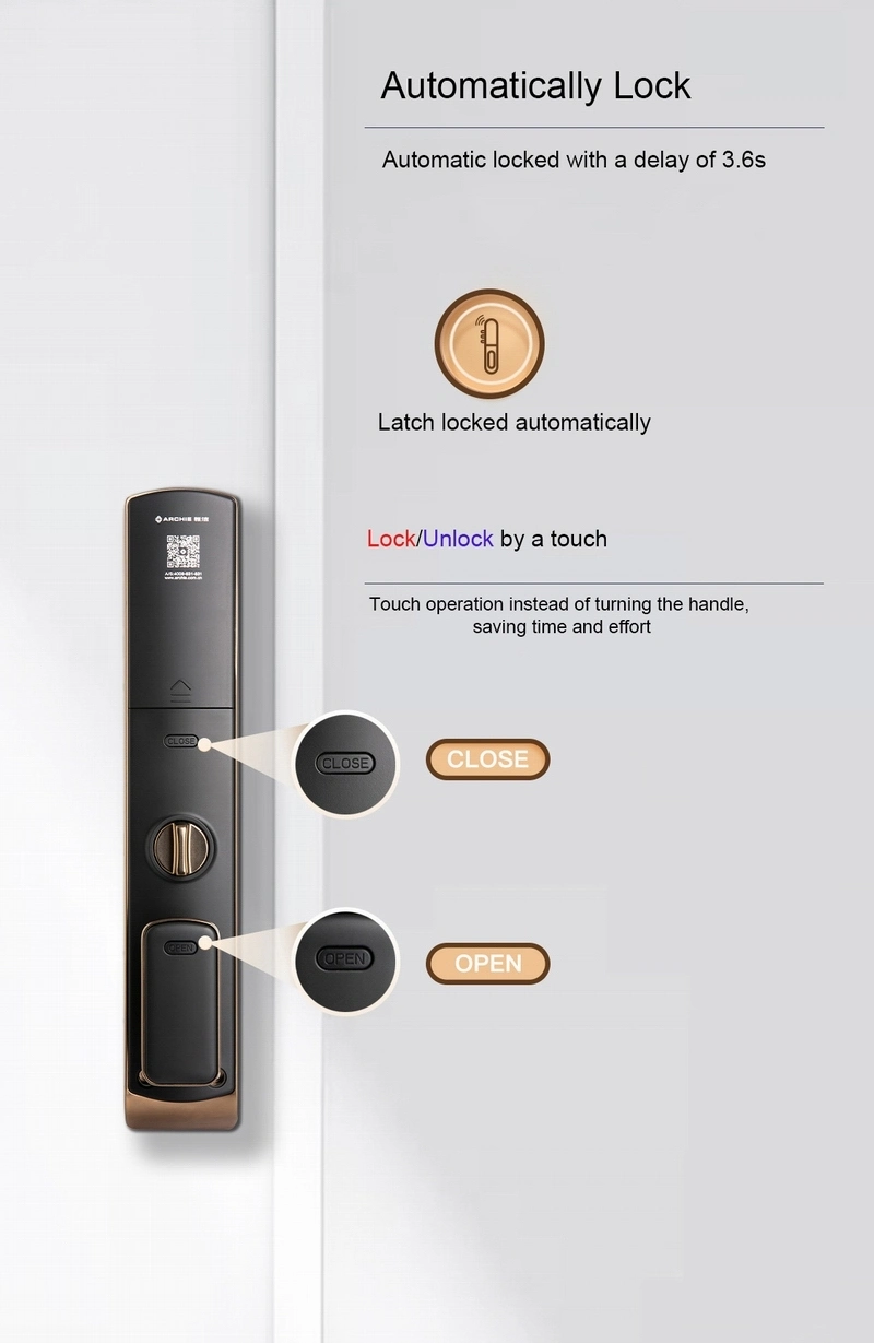 Archie Automatical Face Fingerprint Combination Card Tuya Smart Door Lock